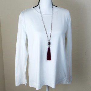 Chico's White Long Sleeve Tee Shirt Size XL